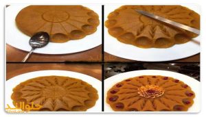 راهنمای تزیین حلوا با قاشق و سیخ کباب