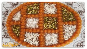 تزیین حلوا با ماسوره و پورد نارگیل