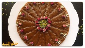 عکس دیزاین حلوا با گل محمدی