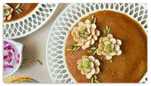 تزیین ساده حلوا با پرک بادام