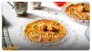 تزیین حلوا در ظرف تک نفره