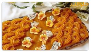 ایده تزیین حلوا با ماسوره