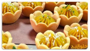 حلوای تزیین شده در نان تارت