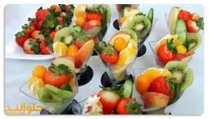 تزیین میوه در لیوان برای عروسی