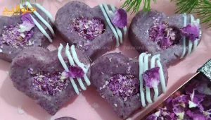حلوا گل سرخ تزیین شده